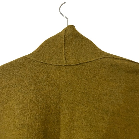 Eileen Fisher Mustard Open Front Cardigan Small Petite Merino Wool Lagenlook - Picture 7 of 9